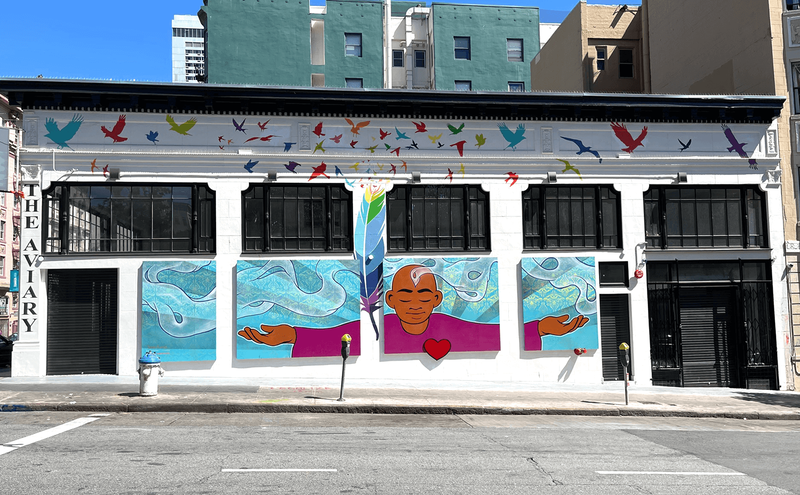 Mural by Ryan Montgomery for The Aviary in San Francisco